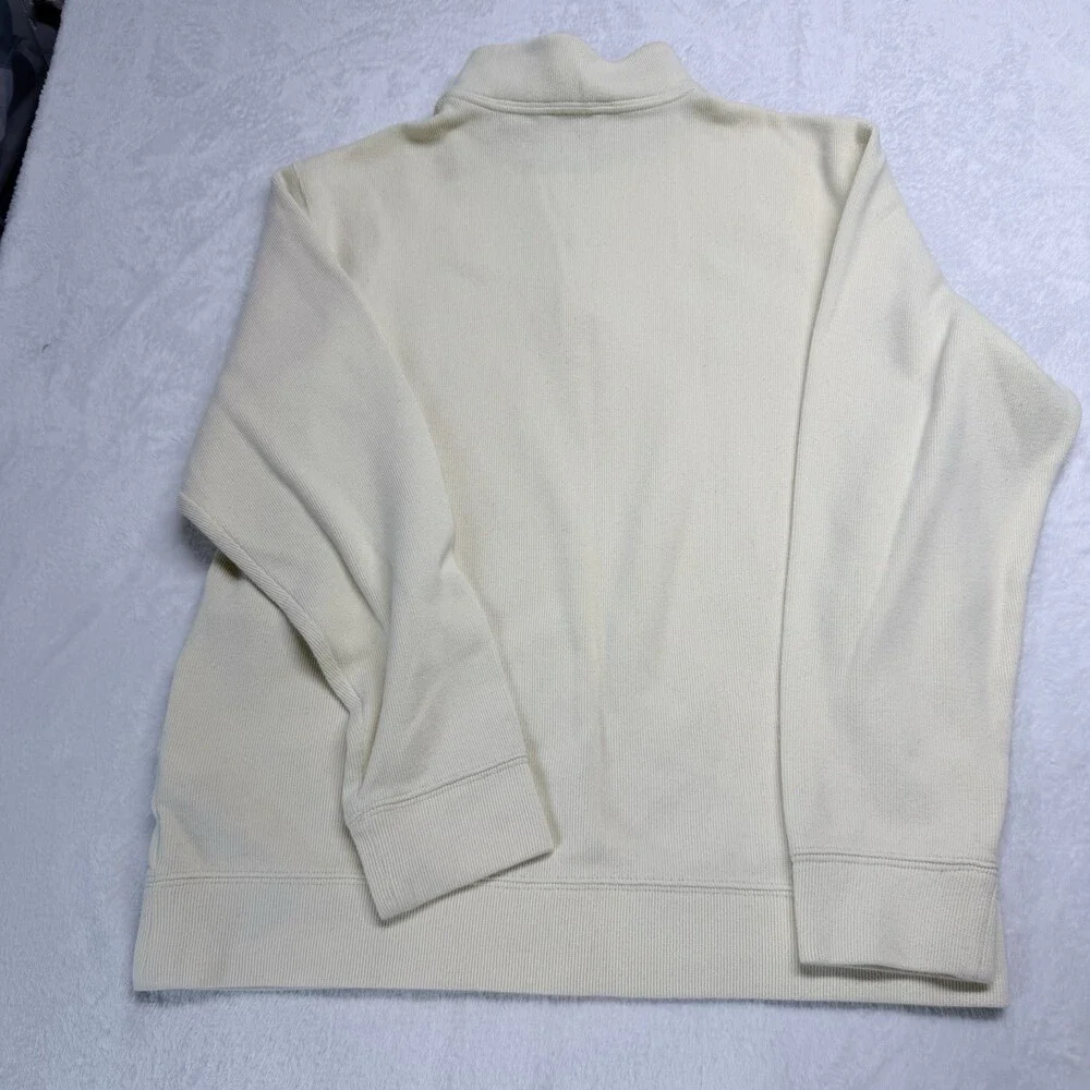 Lands End Men’s Half Zip Pullover, Sweater, Light Yellow, Size Large 42-44